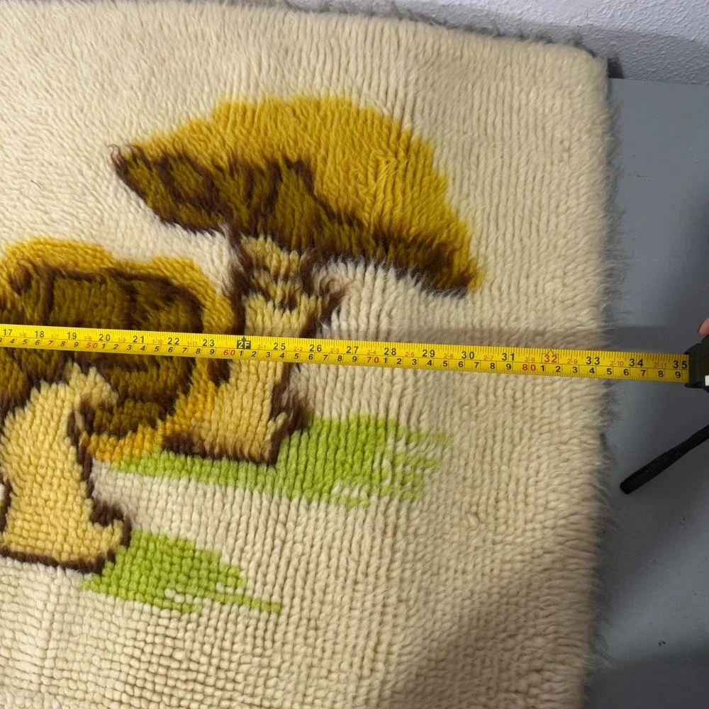Vintage Mushroom Latch Hook Gallery Wall Hanging Retro Cottagecore Forest 1970s